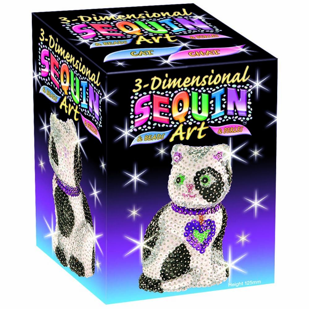 Sequin art, 3D фигурка от пайети, Коте
