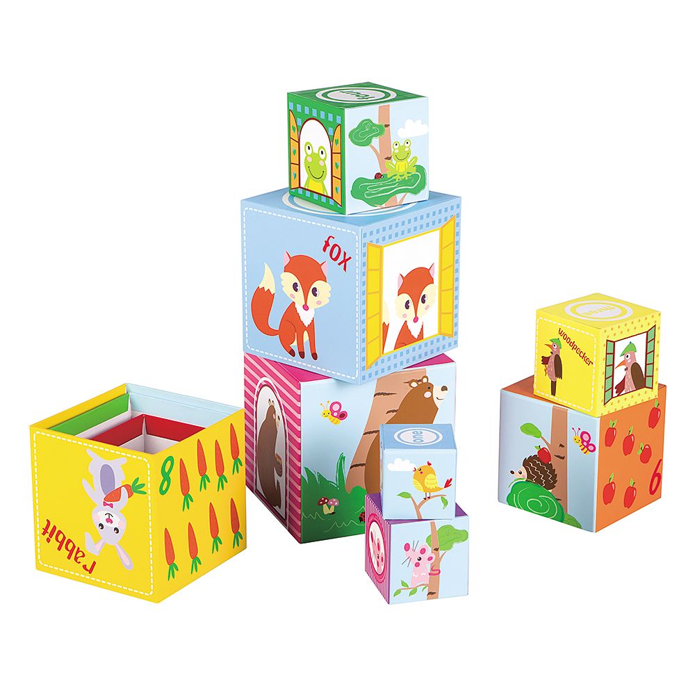 Lelin Toys, Кула от картонени кубчета за най-малките, Весели животни