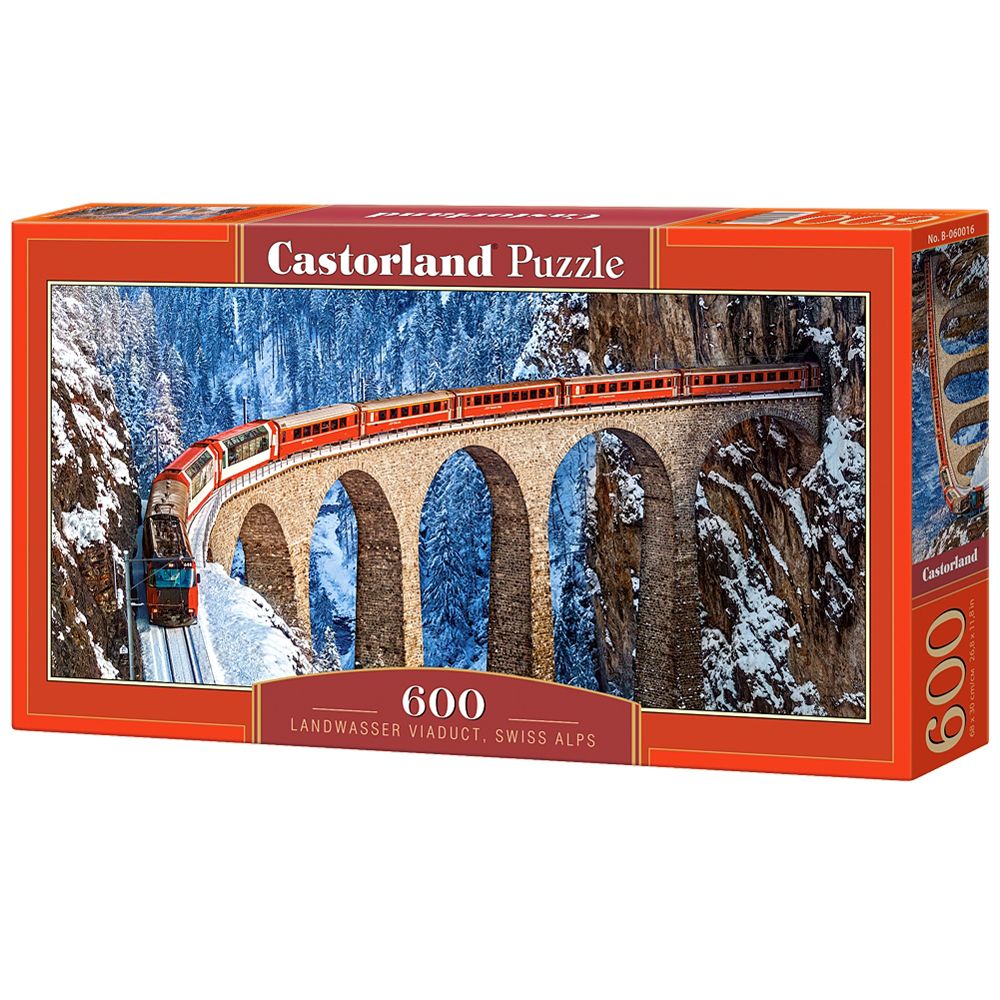 Castorland, Влак в Швейцарските Алпи, панорамен пъзел 600 части