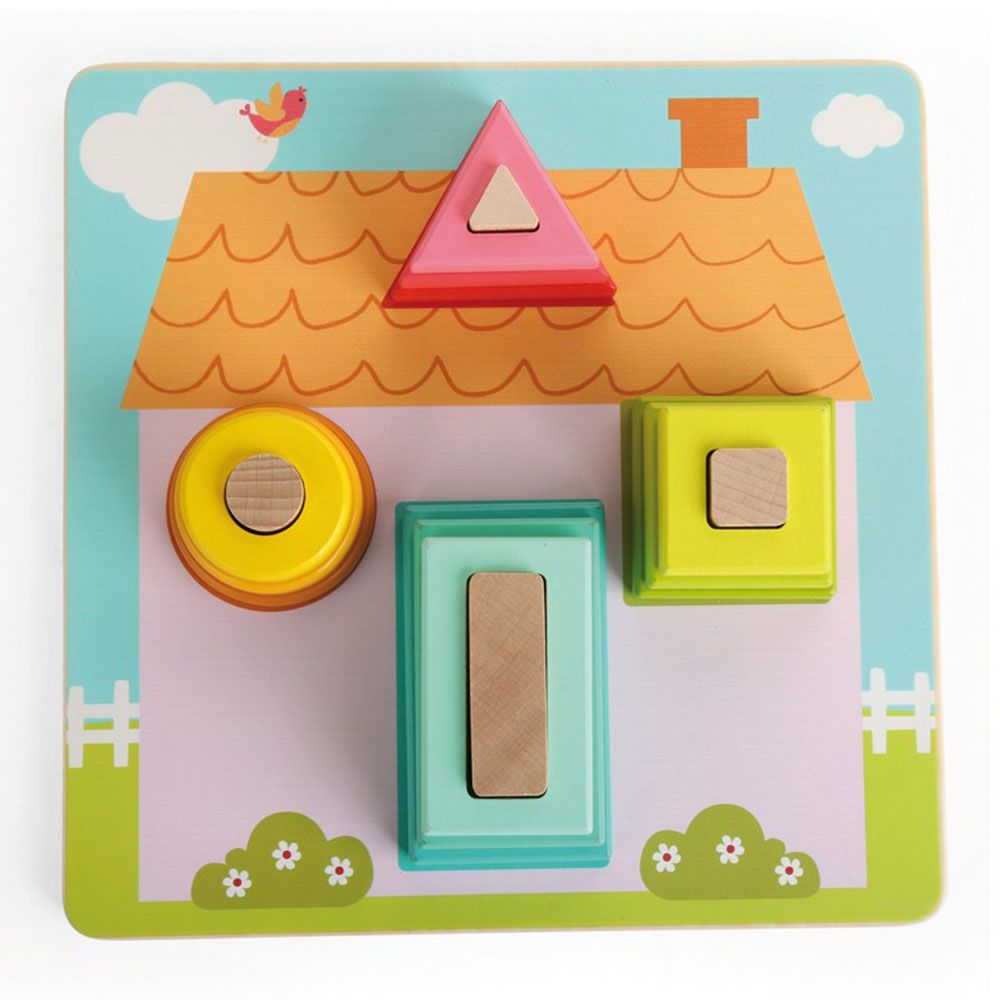 Andreu toys, Низанка-пъзел с геометрични форми, Цветна къща