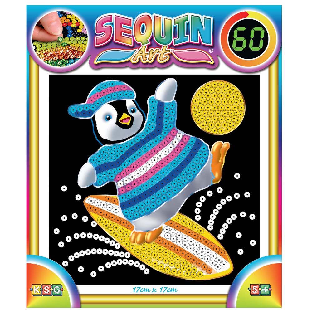 Sequin art, Изкуство с пайети за 60 минути, Пингвин