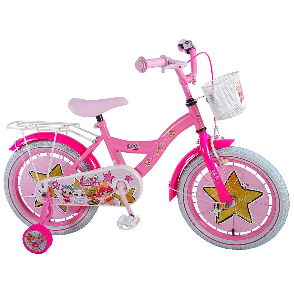 E&L Company, Детски велосипед LOL Surprise, с помощни колела, 16 инча