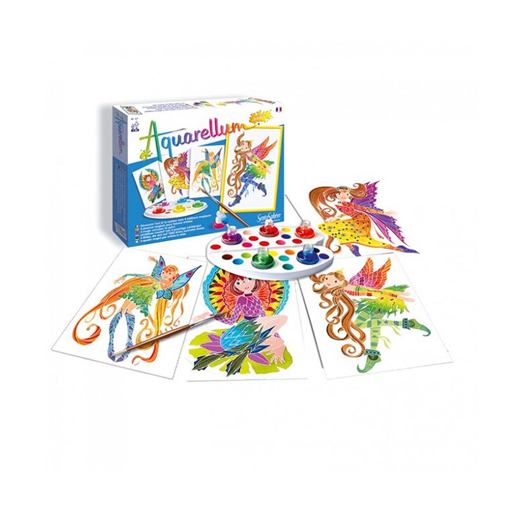 SentoSphere, Aquarellum Junior, Комплект за рисуване с акварелни бои, Нимфи
