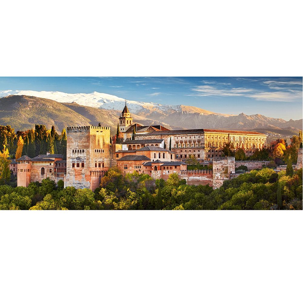 Алхамбра, красивият дворец в Гранада, панорамен пъзел 600 части