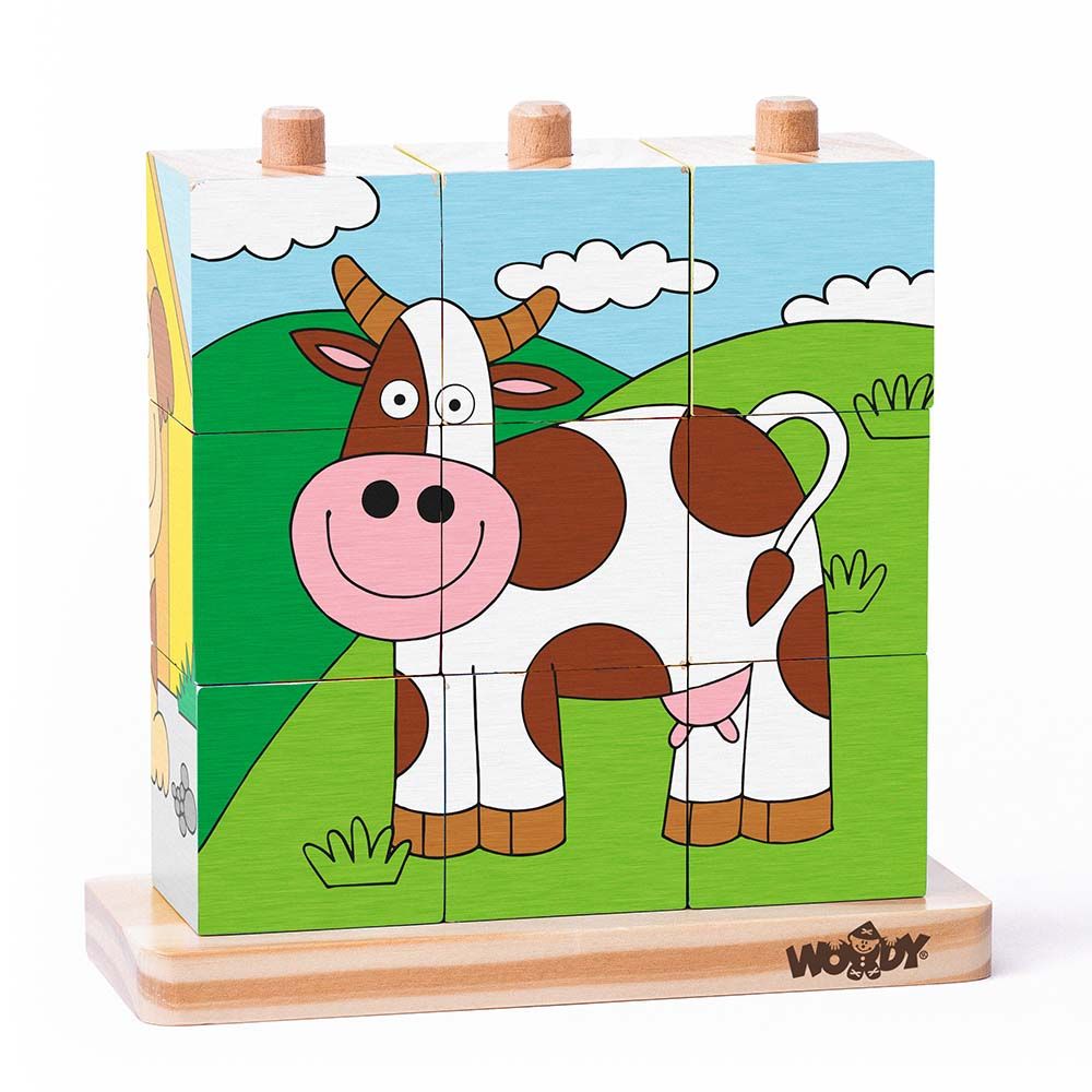 Woodyland, Дървени кубчета - низанки, Животните от фермата