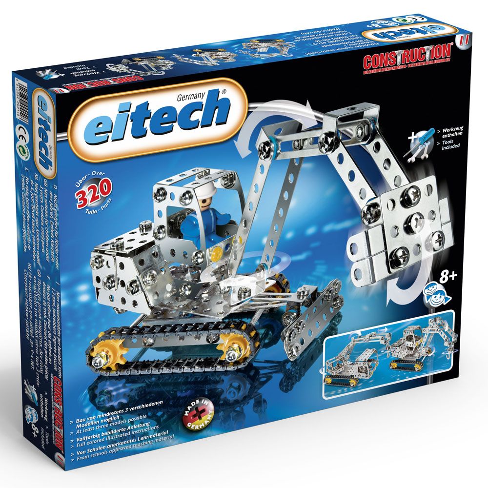 Eitech, Метален конструктор, Строителни машини - 3 модела, 320 части