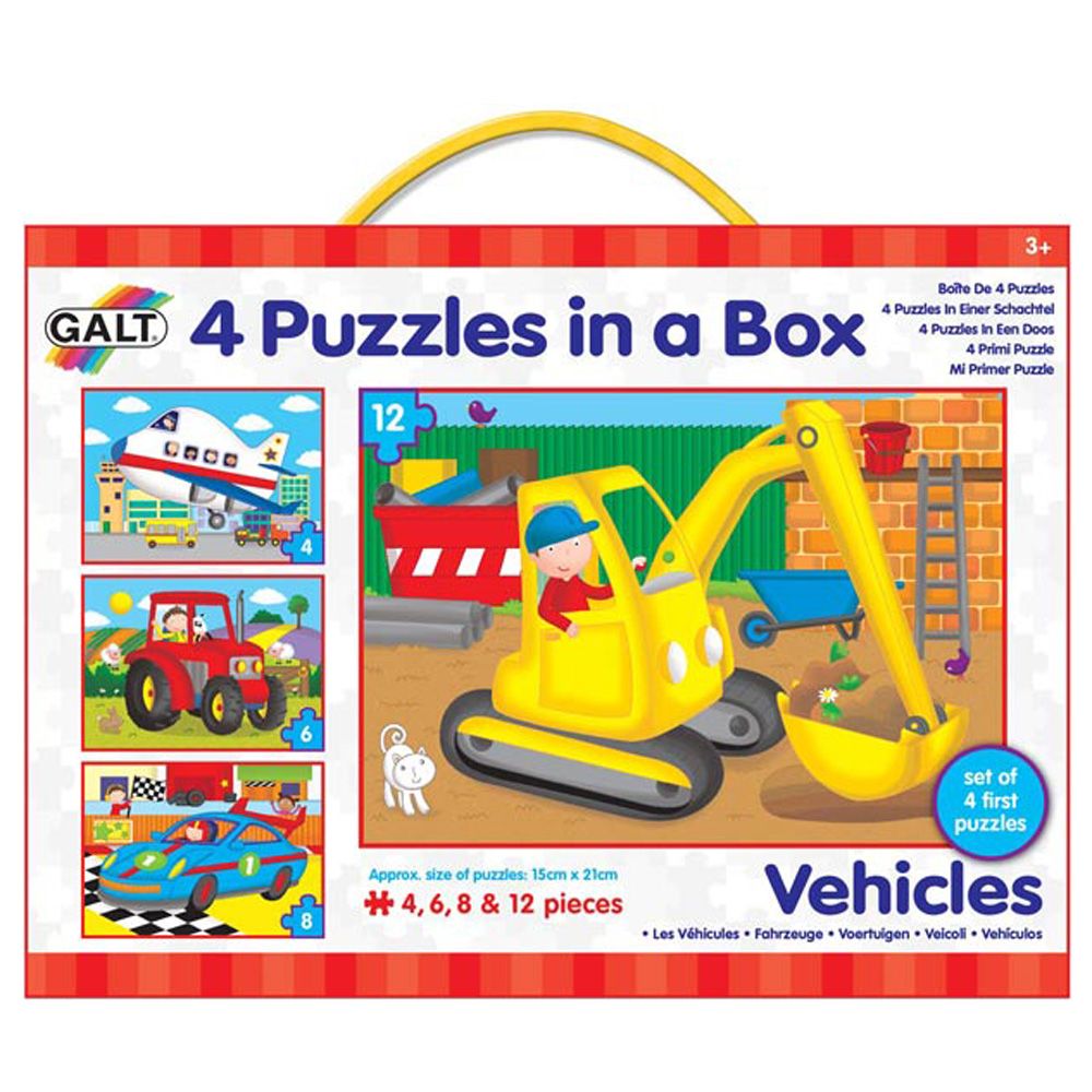 Galt Toys, 4 пъзела в кутия Превозни средства