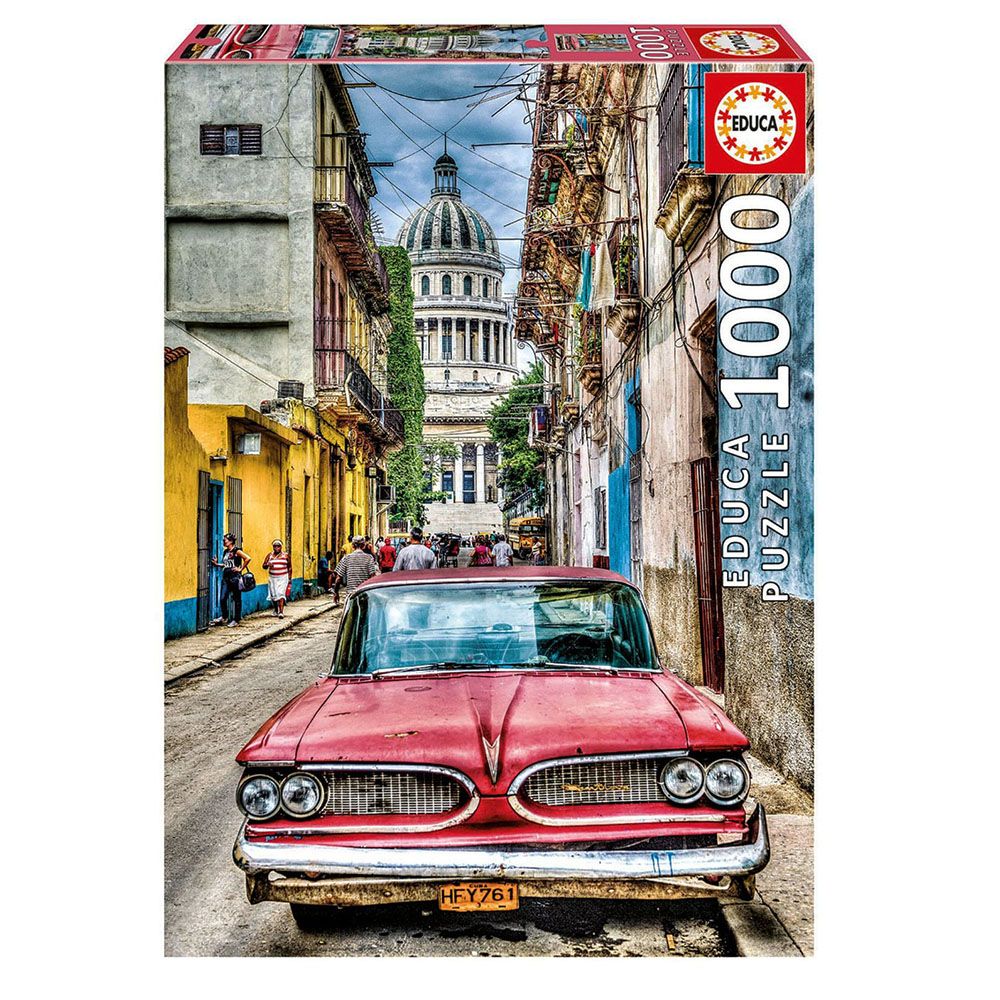 Educa, Ретро автомобил в Хавана, Куба, пъзел с 1000 части