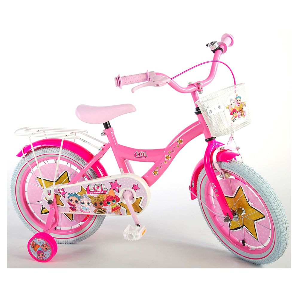 Детски велосипед LOL Surprise, с помощни колела, 16 инча