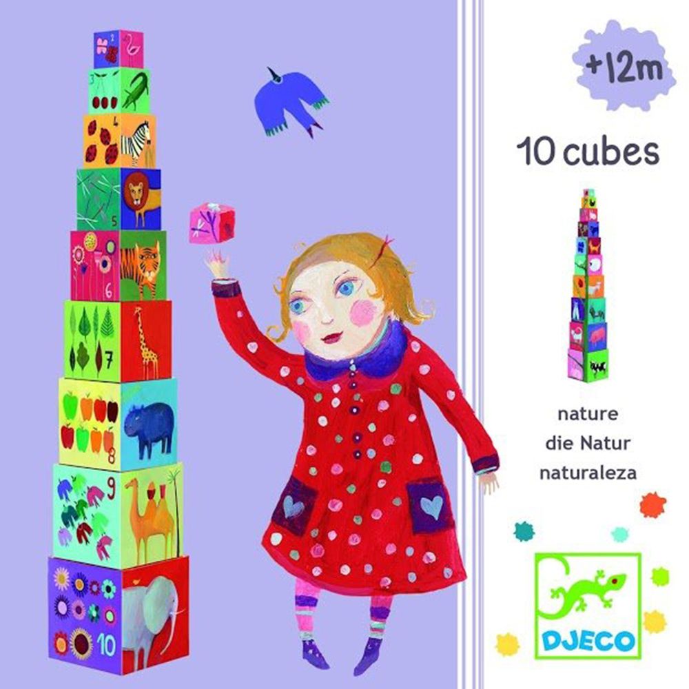 Djeco, Кула от картонени кубчета за най-малките, Дивата природа
