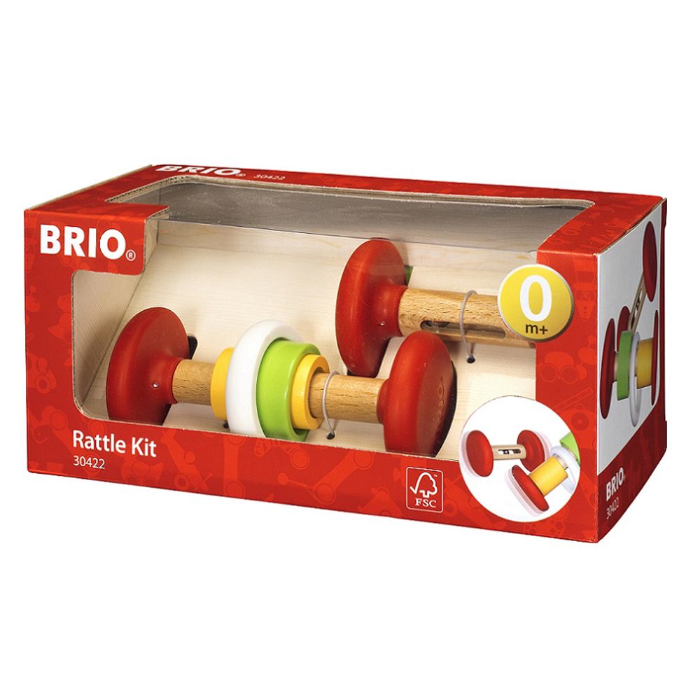 BRIO, Бебешки дървени дрънкалки, комплект от два броя