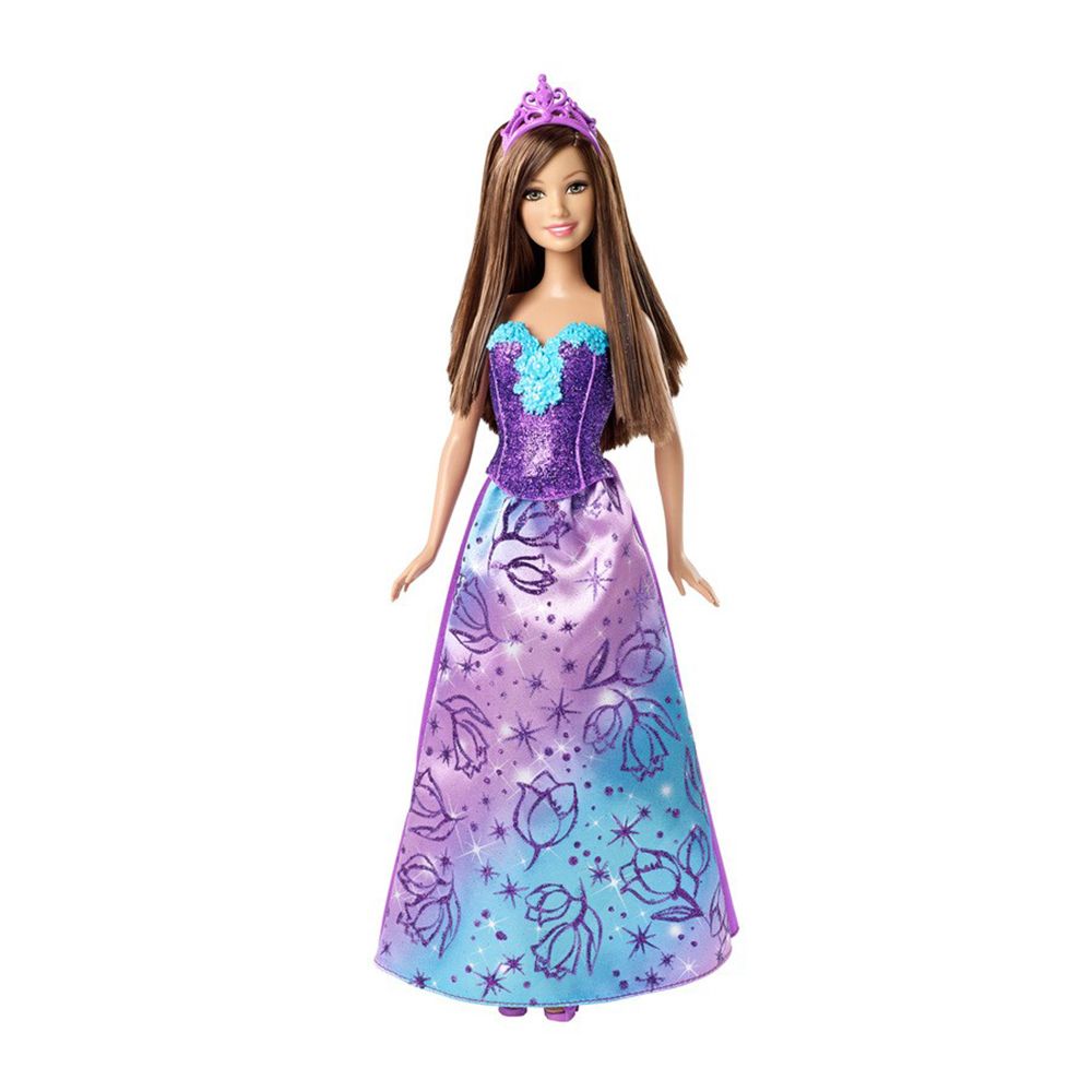 MATTEL, Barbie CFF4 Mix & Match, Кукла Барби Модни принцеси, Принцеса със лилава коронка