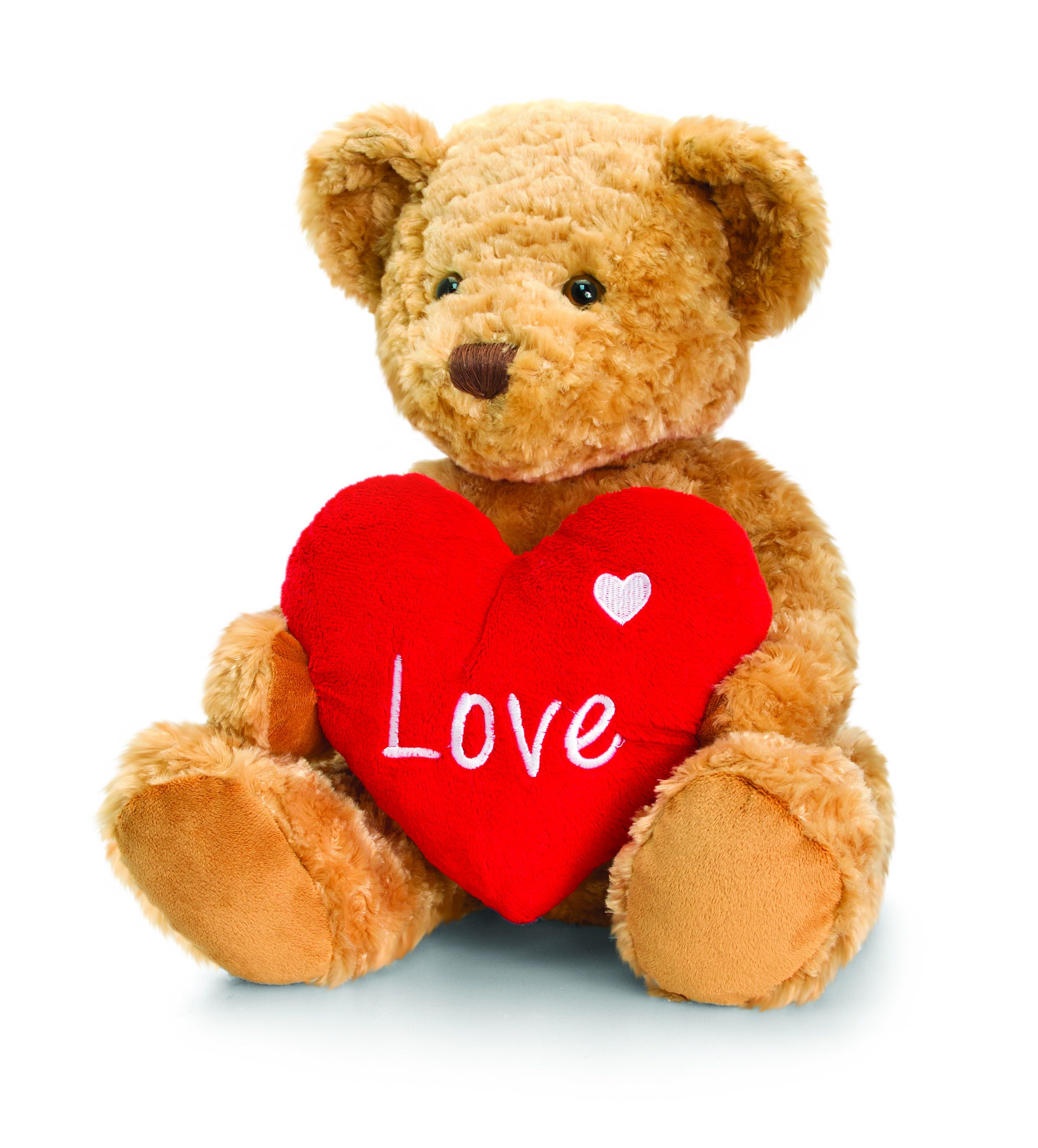 За влюбени, Мече Бакстър със сърце, кафяво, 35 см, Keel Toys