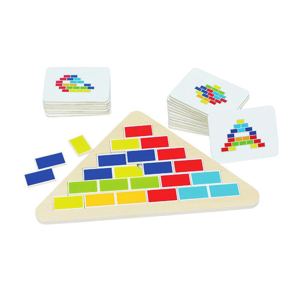 Goki, Триъгълен дървен пъзел, Игра с цветни плочки