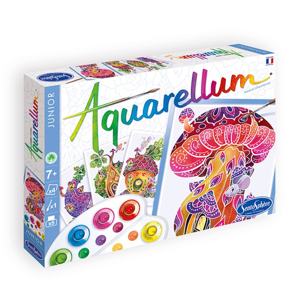 SentoSphere, Aquarellum Junior, Комплект за рисуване с акварелни бои, Къщи