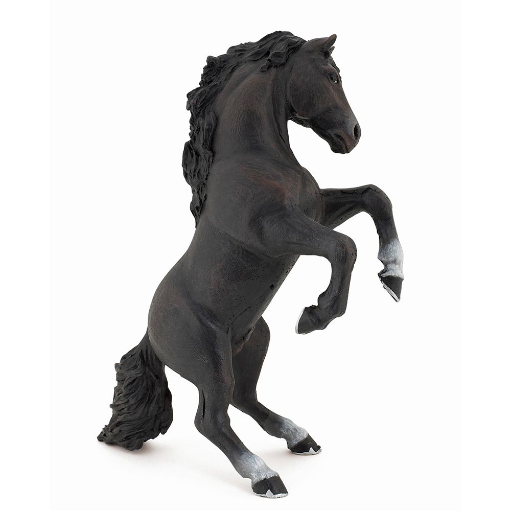 Коне, Фигурка за игра и колекциониране, Черен кон, изправен на задни крака, Papo