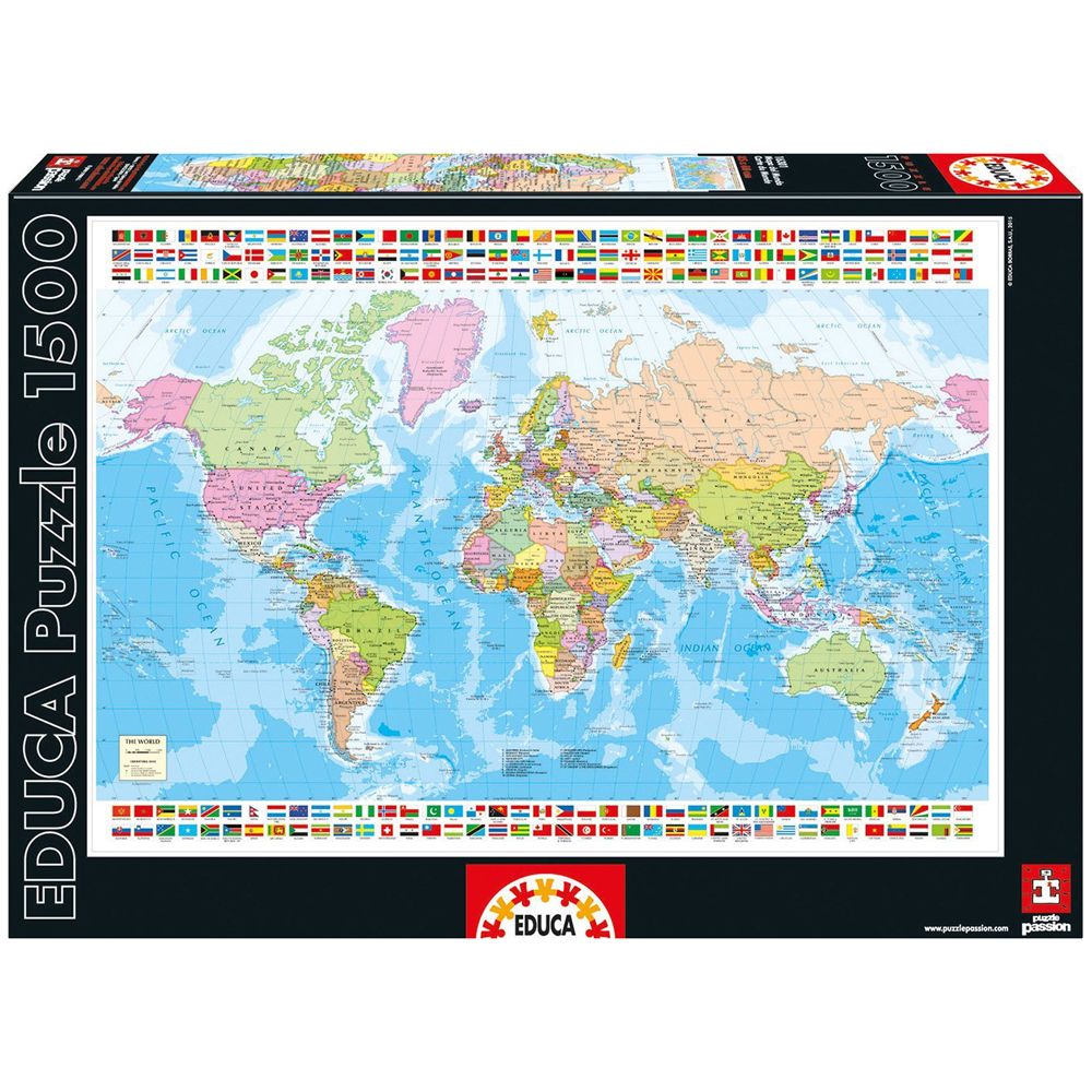 Educa, Карта на света, пъзел 1500 части