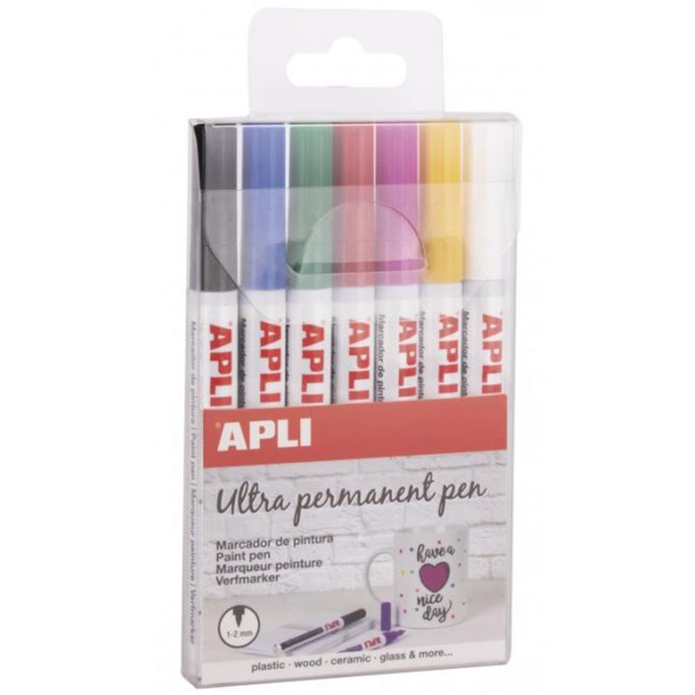 Apli kids, Комплект ултра перманентни маркери, 7 цвята