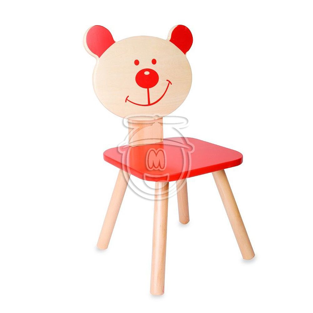 Classic world, Дървено детско столче, Мече, червено
