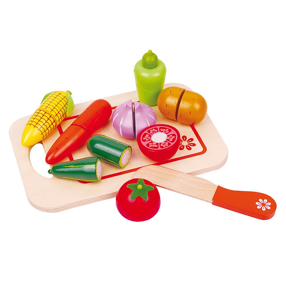Lelin Toys, Дървени зеленчуци за рязане, с дъска