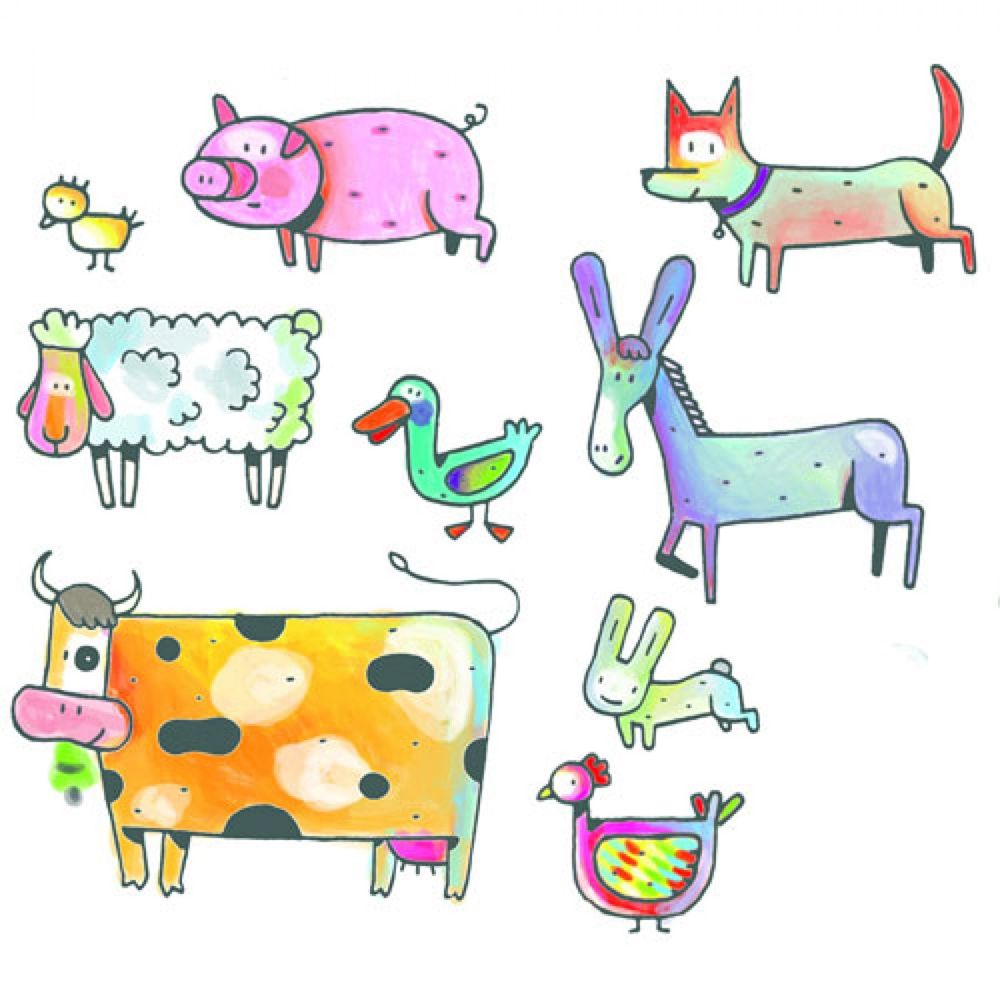 Детски печати, Животните от фермата
