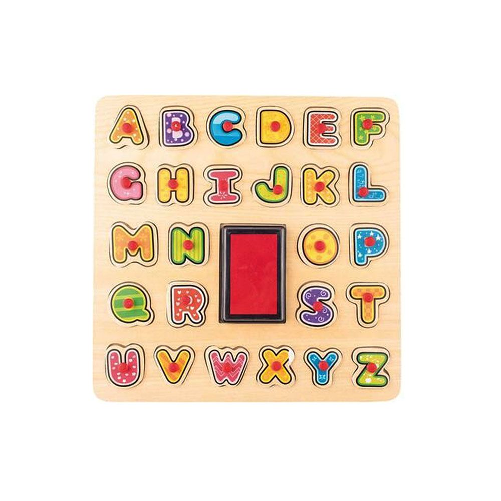 Woodyland, Дървен пъзел с печати, Английска азбука