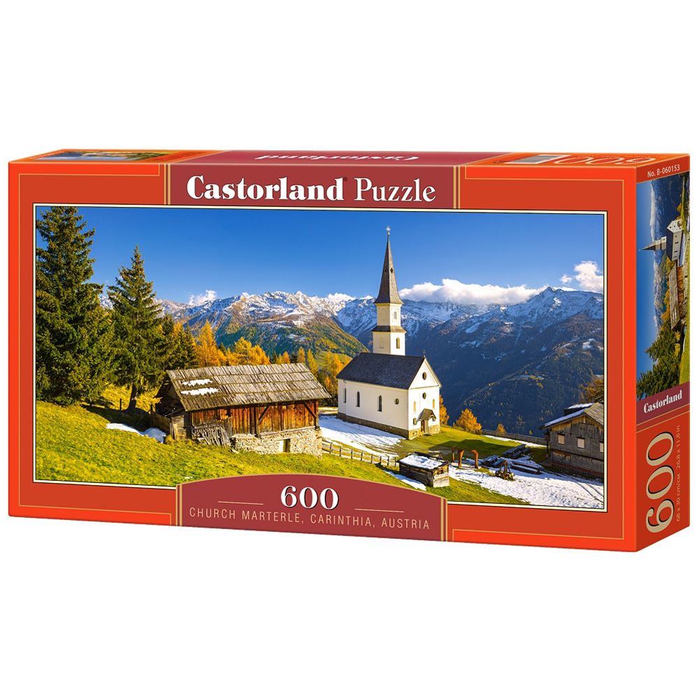 Castorland, Църква Мартер, Каринтия, Австрия, панорамен пъзел 600 части