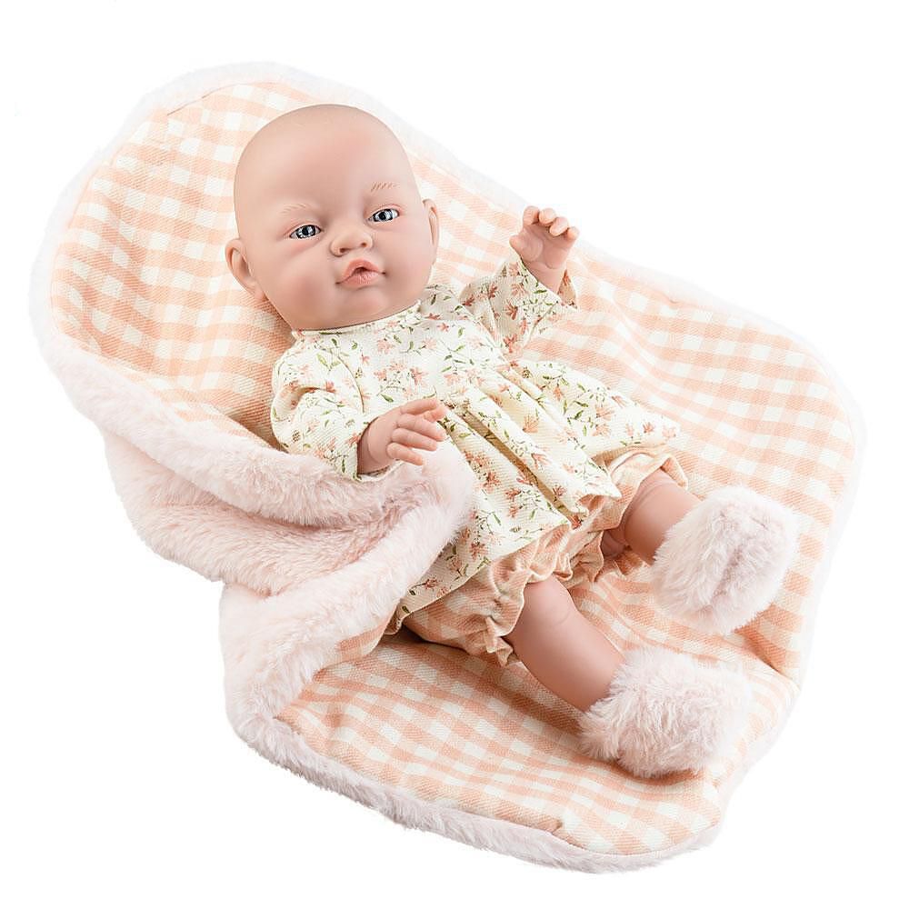 Paola Reina, Кукла бебе Бебита, с рокля на цветя и одеяло, 45 см