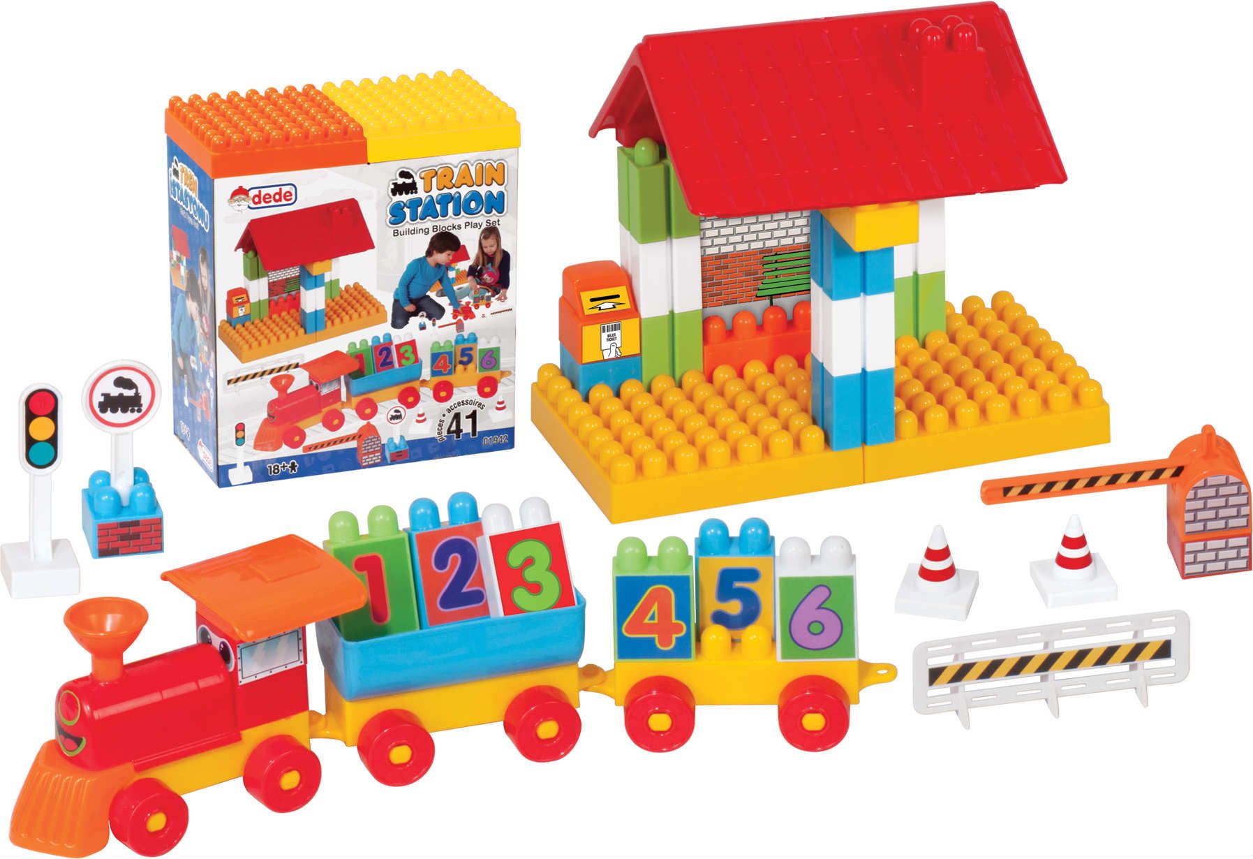 Dede toys, Пластмасов конструктор, Железопътна гара и влак, 41 части