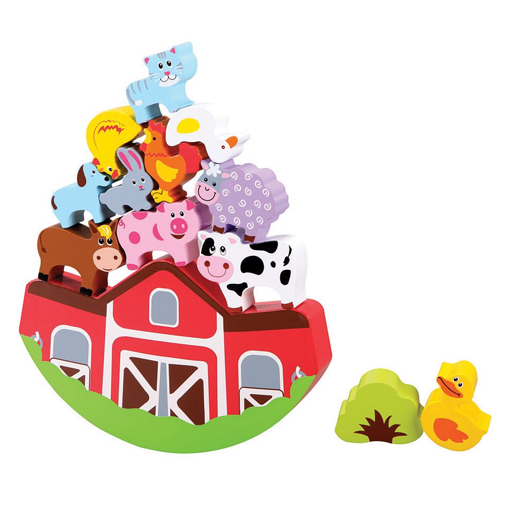 Lelin Toys, Дървена игра за баланс, Ферма с животни
