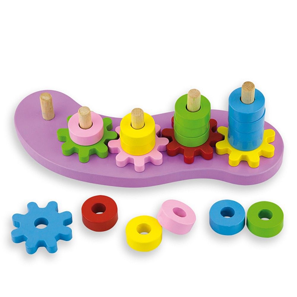 Низанка със зъбни колела, Цифри и цветове, Низанка, Форми със зъбни колела, Andreu toys
