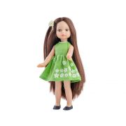 Мини кукла Естела, със зелена рокличка на цветя, 21 см