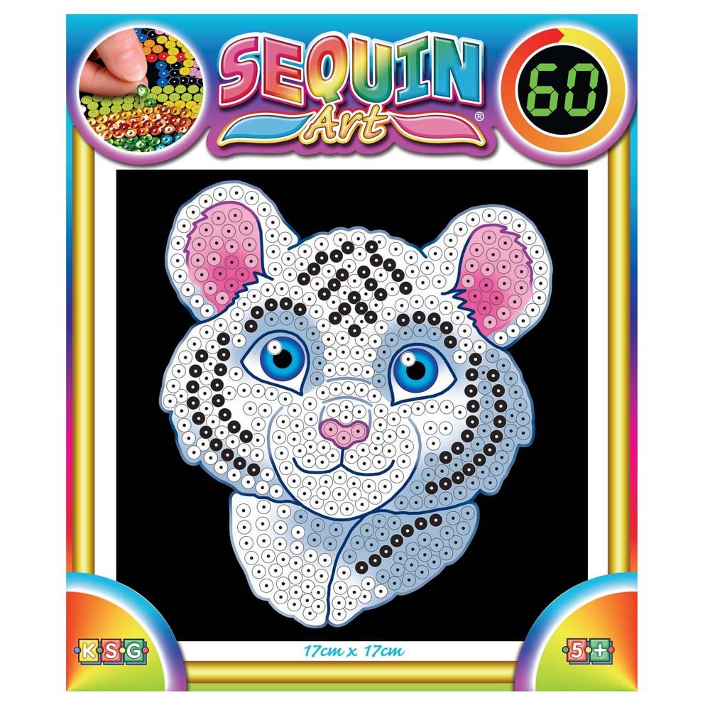 Sequin art, Изкуство с пайети за 60 минути, Бял тигър