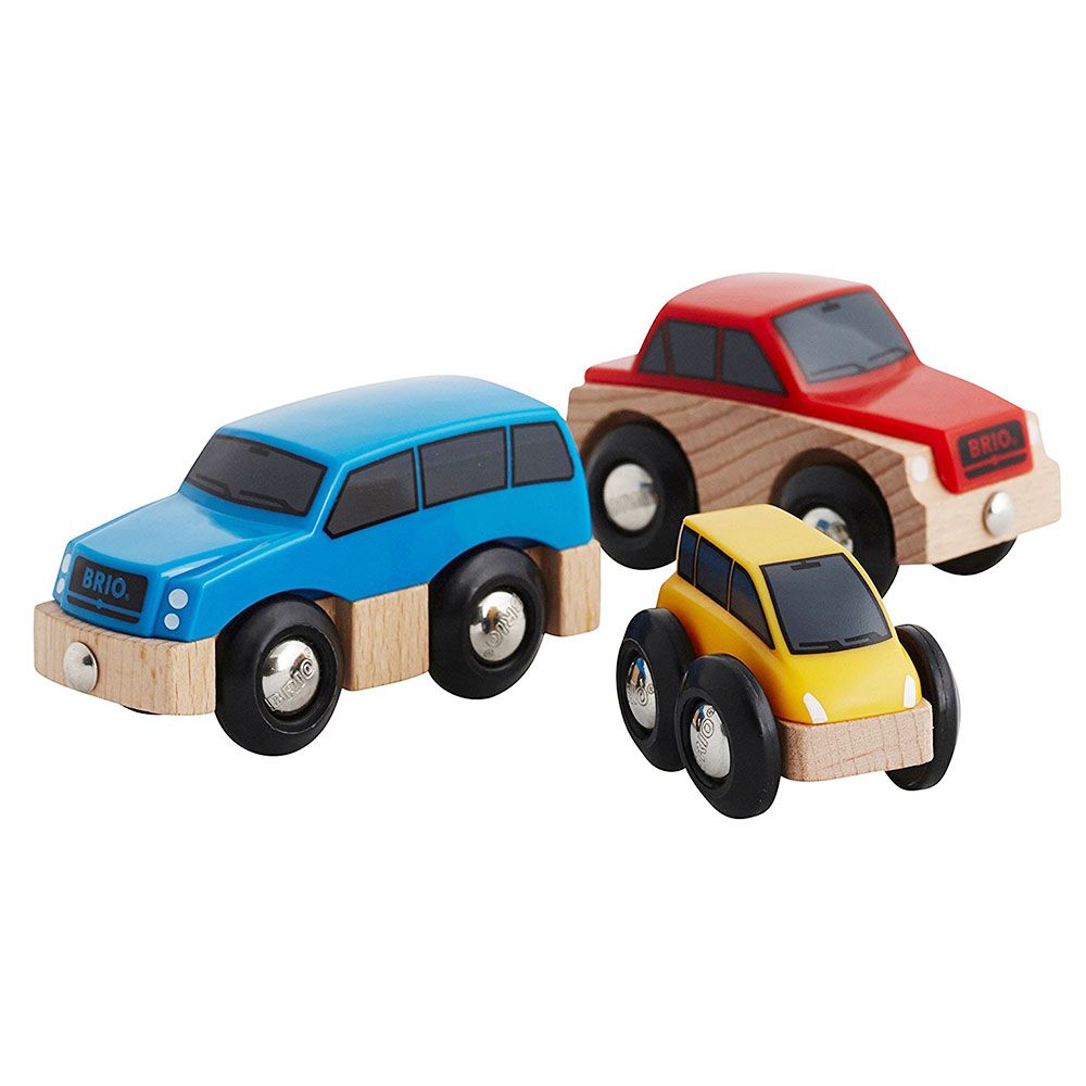 дървени играчки, Комплект дървени колички с магнити, BRIO