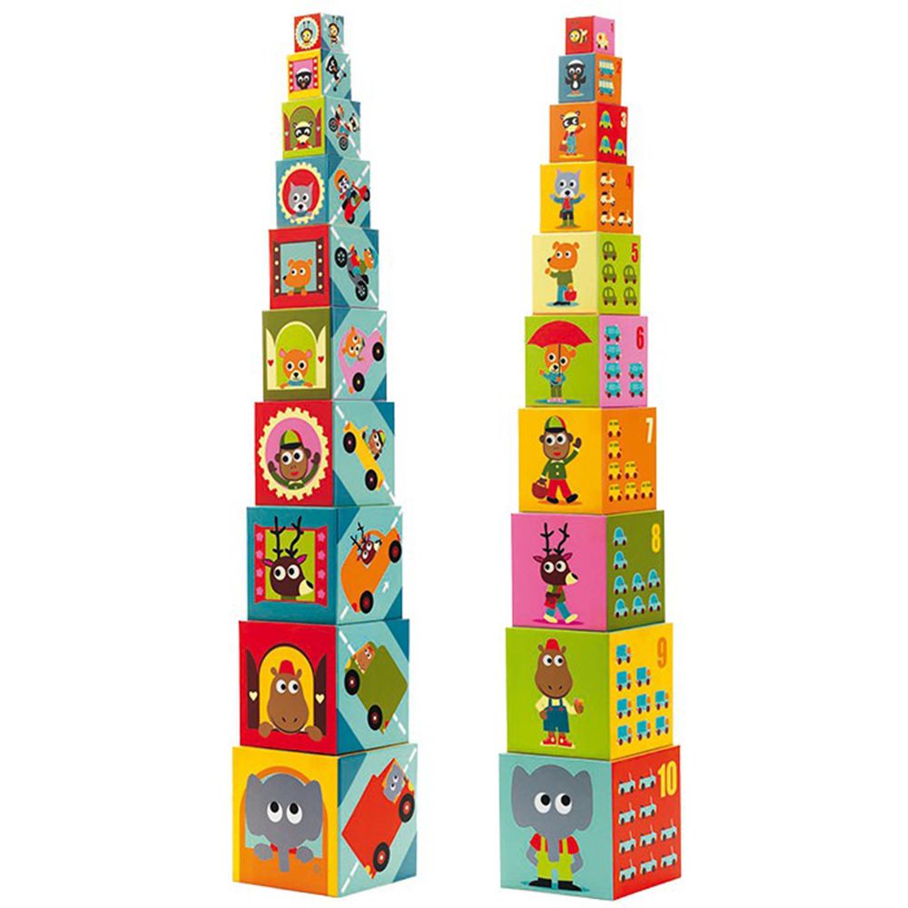 Кула от картонени кубчета за най-малките, Превозни средства