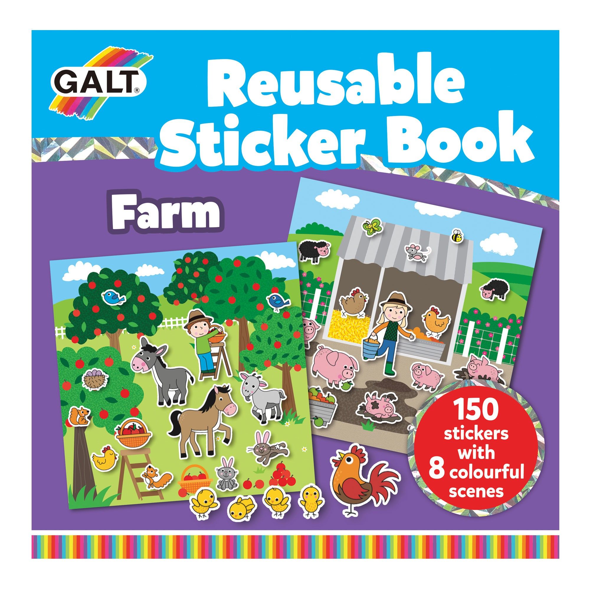 Galt Toys, Книжка със стикери за многократна употреба, Ферма