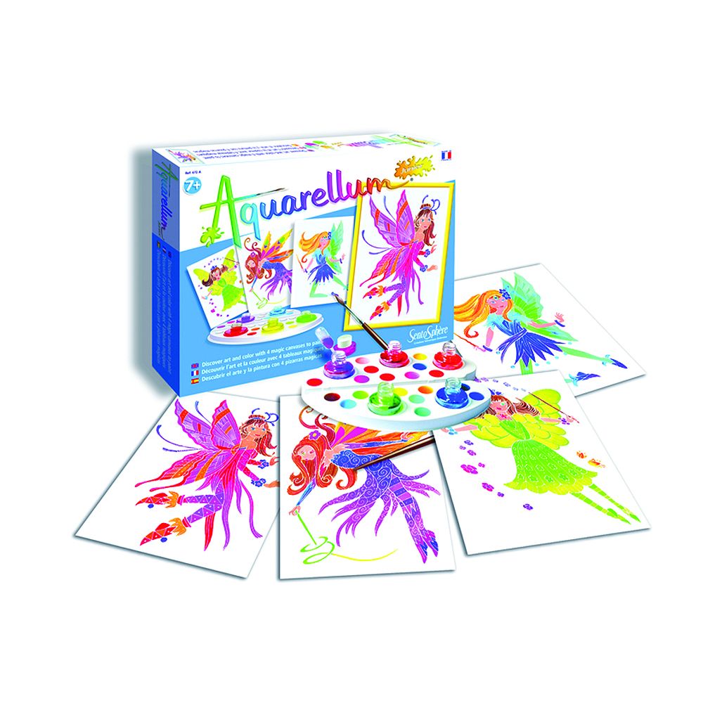 SentoSphere, Aquarellum Junior, Комплект за рисуване с акварелни бои, Феи