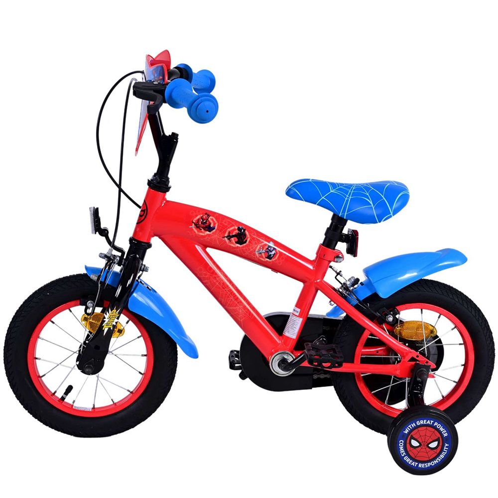 Детски велосипед с помощни колела, Спайдърмен, 12 инча