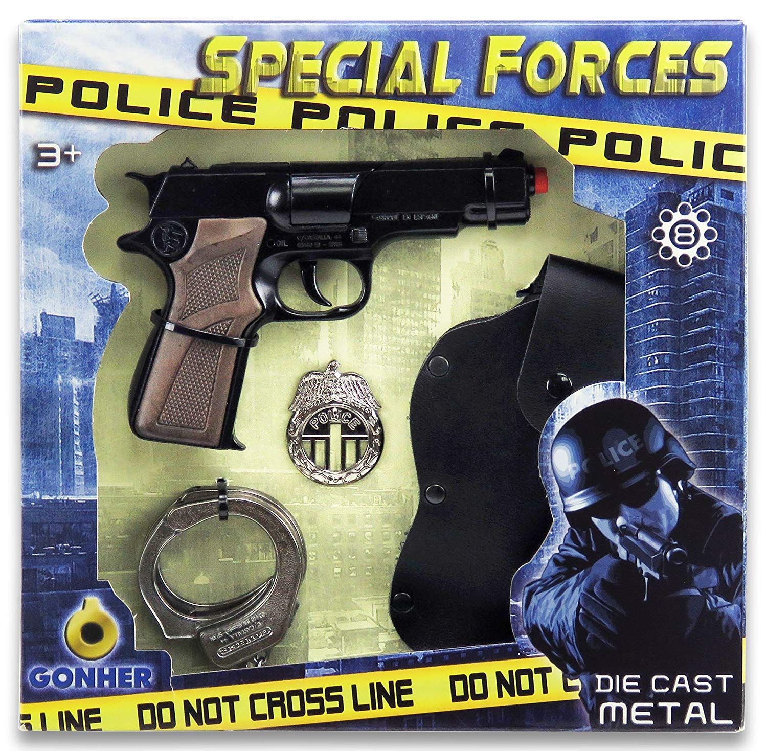 GONHER, Пистолет с кобур, белезници и полицейска значка