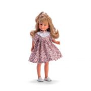 Кукла Силия, с рокля на винени цветя, 30 см