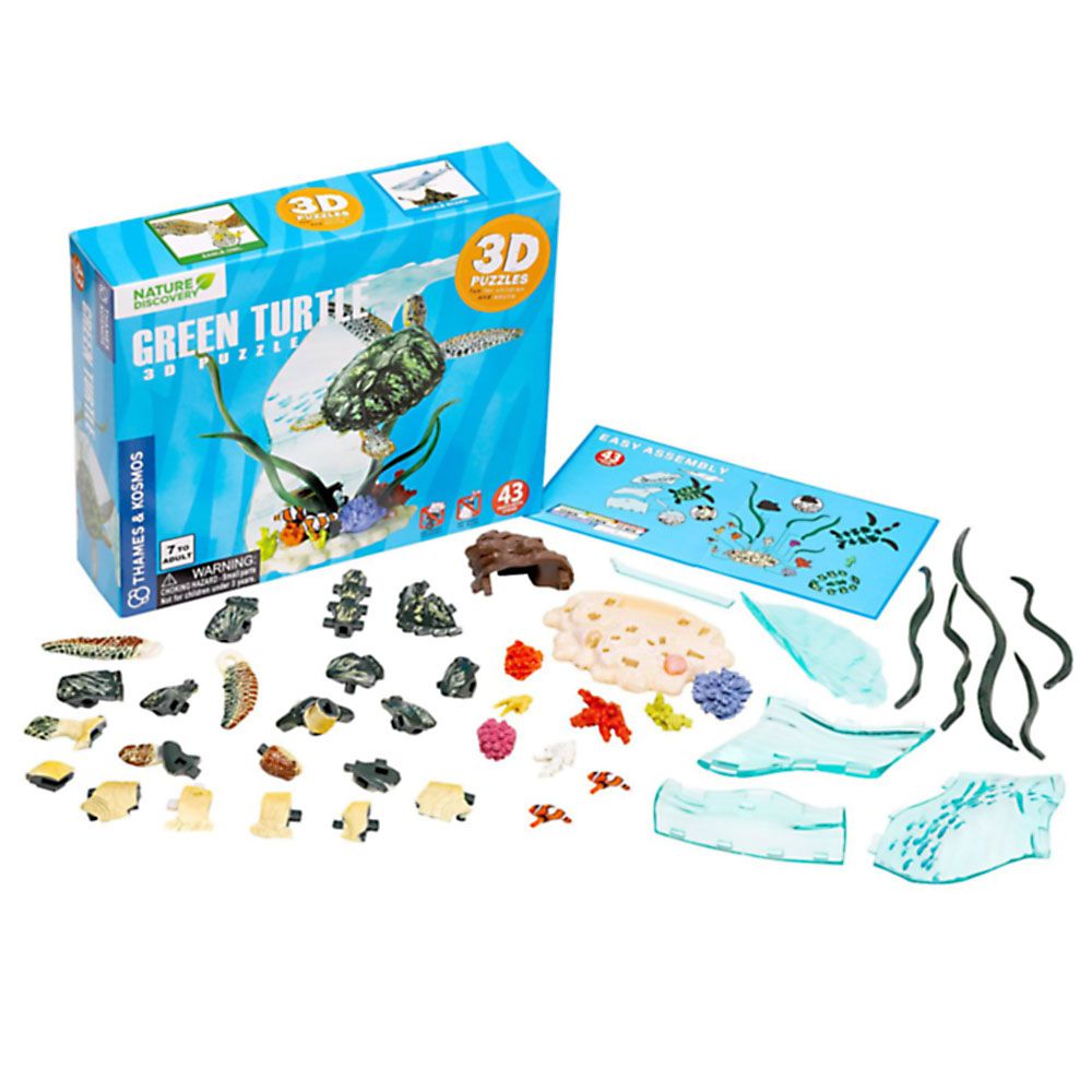 3D пъзел, диорама, Морска костенурка, 43 части