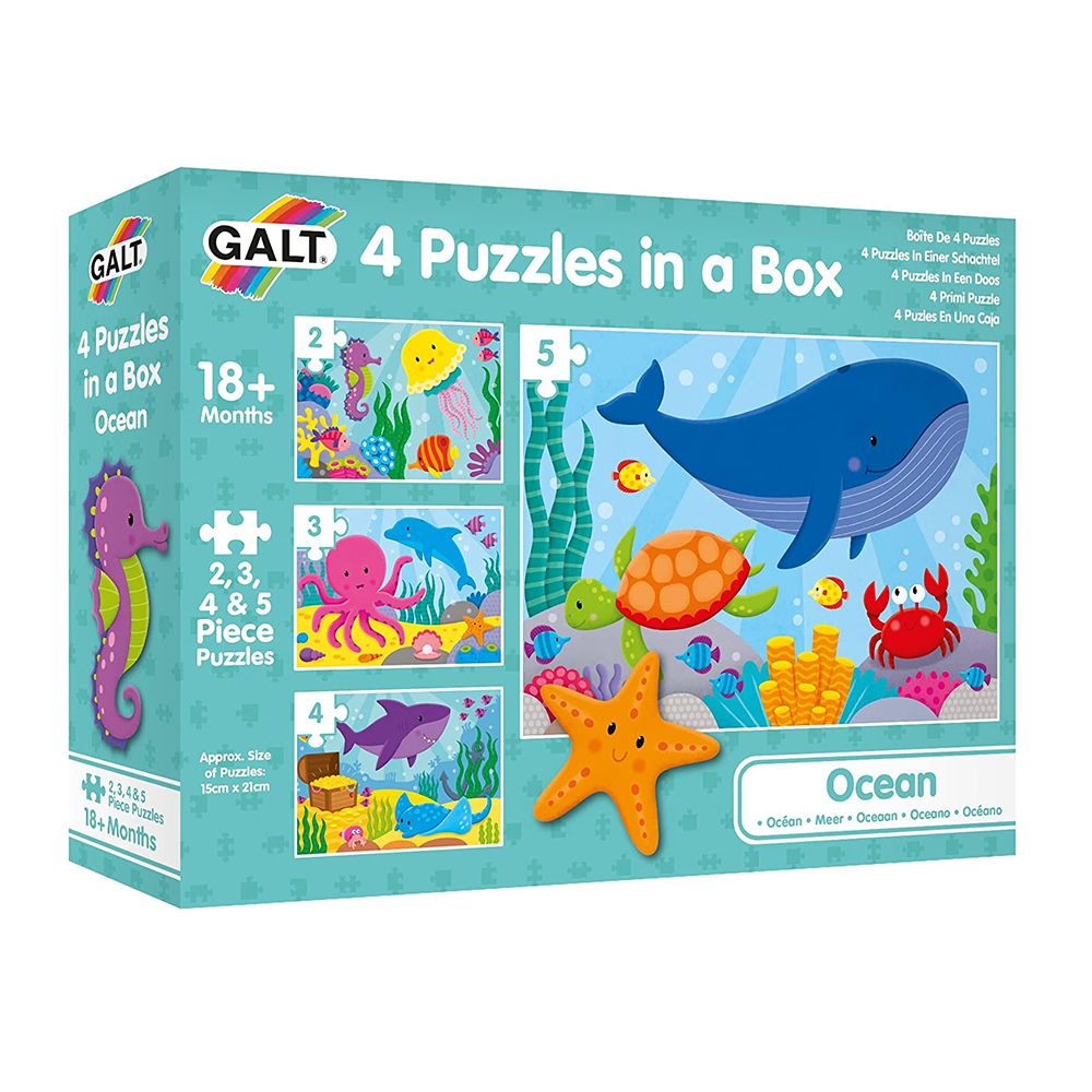 Galt Toys, 4 пъзела в кутия за най-малките, Океан