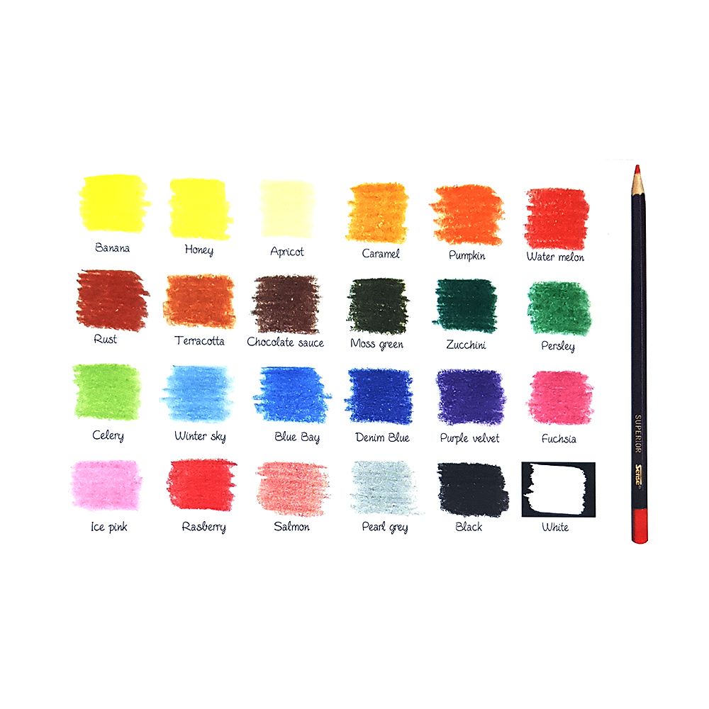 Цветни моливи в метална кутия, Смокини, 24 броя