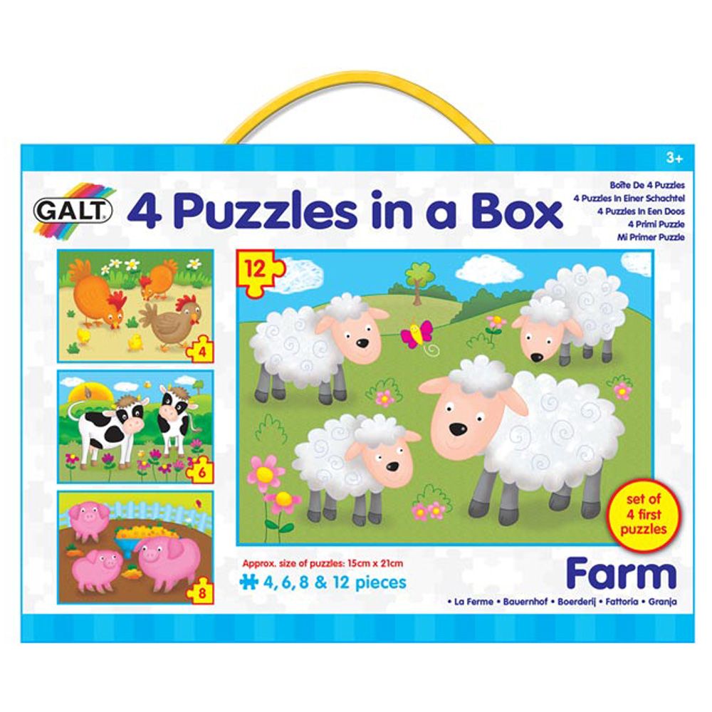 Galt Toys, 4 пъзела в кутия "Ферма"