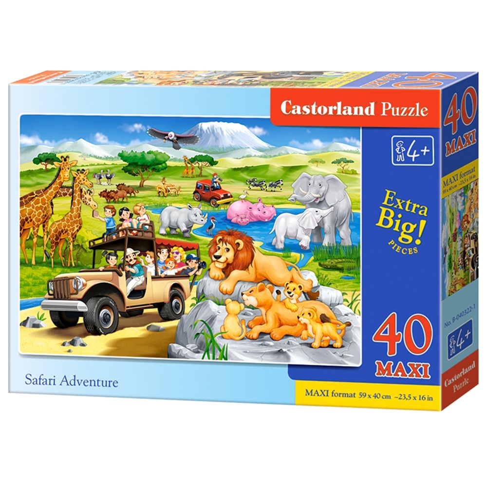 MAXI, Сафари приключение, пъзел с 40 части, Castorland