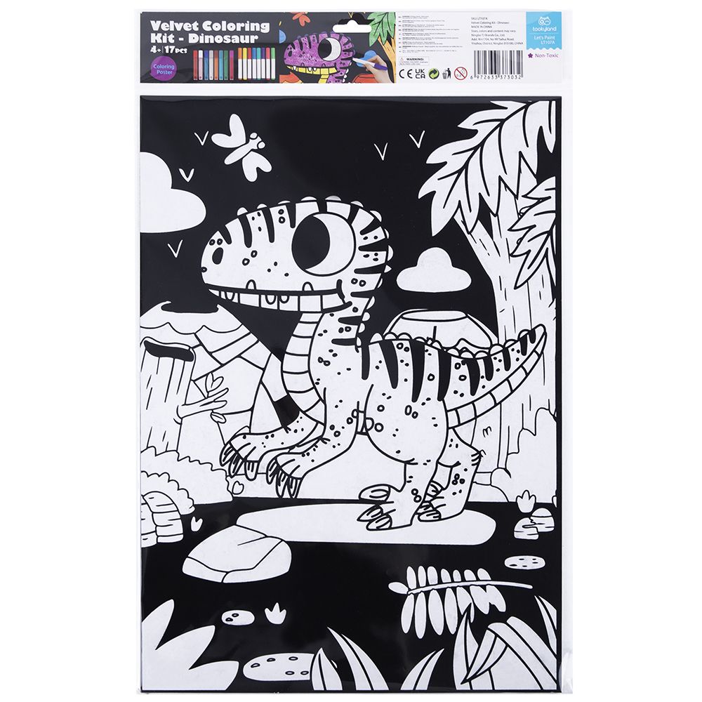 Комплект за оцветяване с кадифе, Динозавър