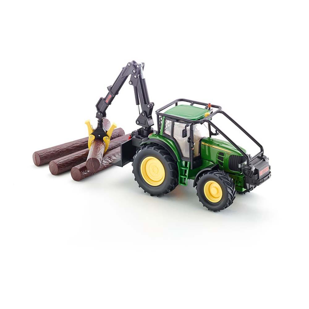 Трактор John Deere с кран за дърва