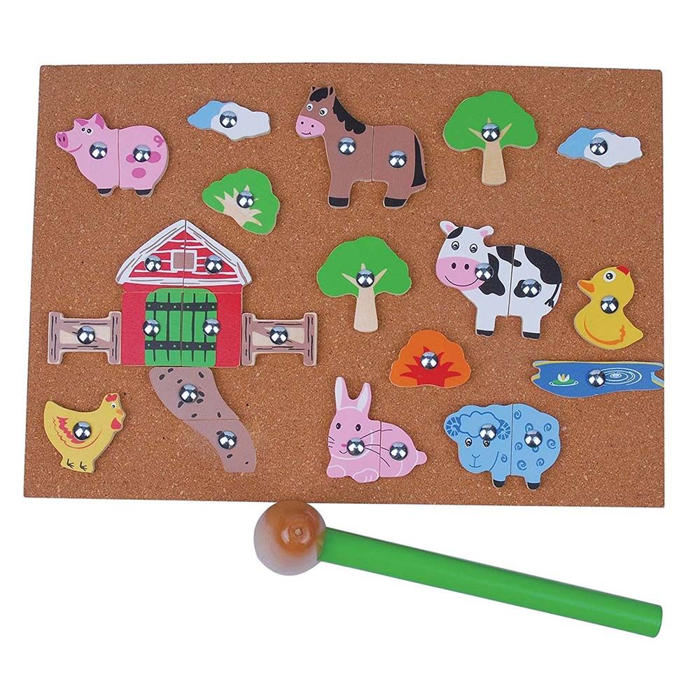 Lelin Toys, Коркова дъска с чукче, Ферма