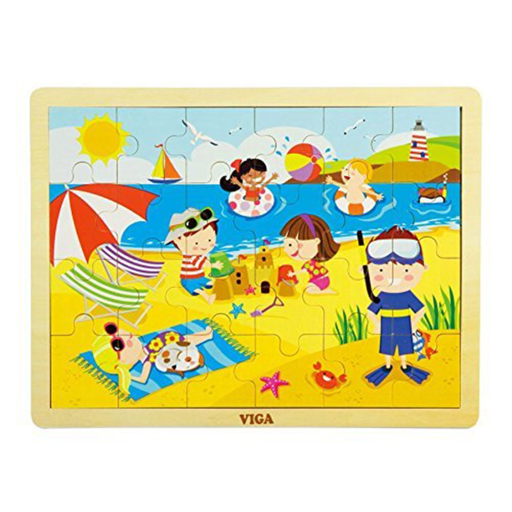 Viga toys, Дървен пъзел, На море, 24 елемента