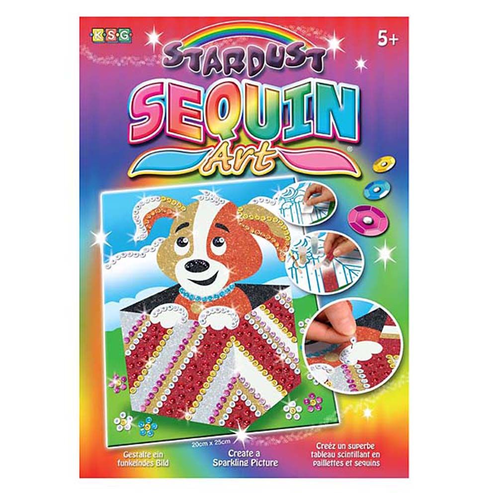 Sequin art, Изкуство с пайети и блестящ пясък, Куче